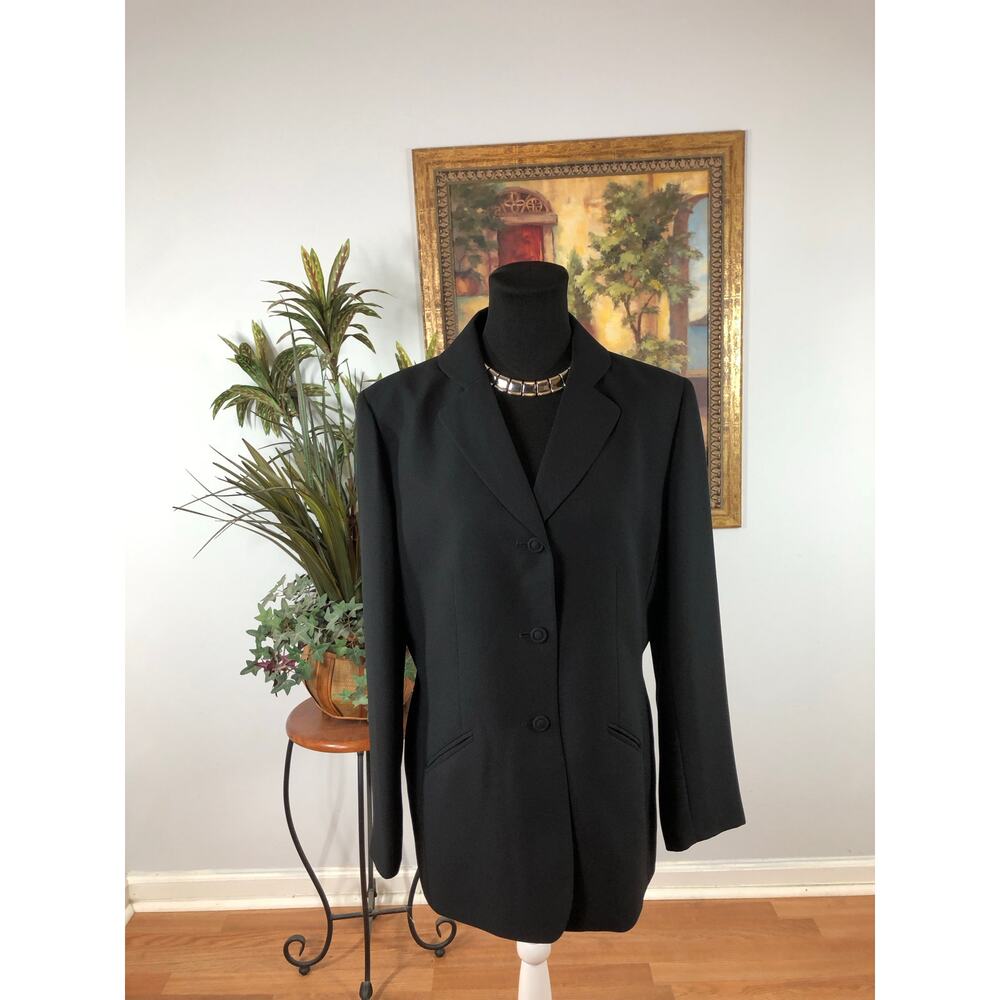 Le Suit Women Jacket Size 12 Pockets Lapel Notch Collar 3‎ Buttons Closure Blue